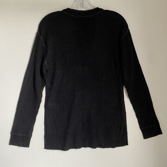 Madewell Alpaca Wool Ribbed Crewneck Sweater XS Black Relaxed Grunge Oversize - Picture 12 of 12